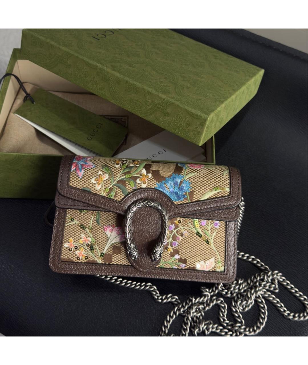 GUCCI Коричневая кожаная сумка через плечо, фото 2