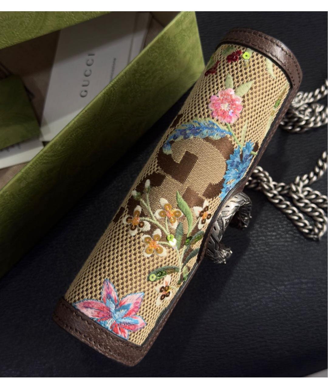 GUCCI Коричневая кожаная сумка через плечо, фото 5