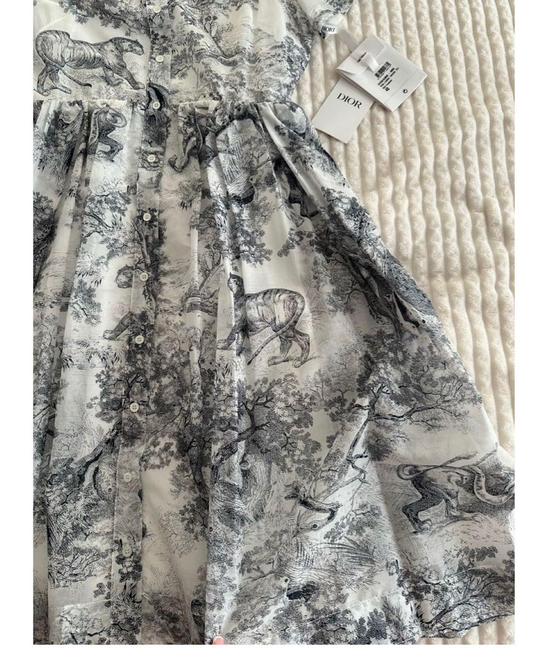 CHRISTIAN DIOR Белое хлопковое повседневное платье, фото 3