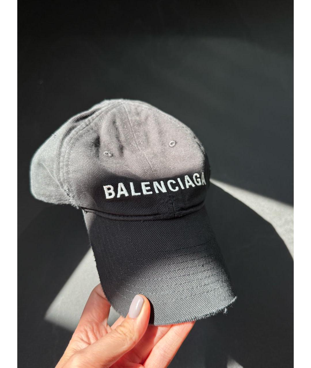 BALENCIAGA Черная хлопковая кепка, фото 3