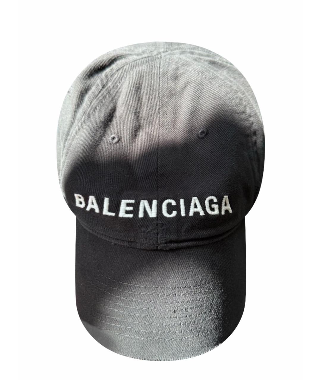 BALENCIAGA Черная хлопковая кепка, фото 1