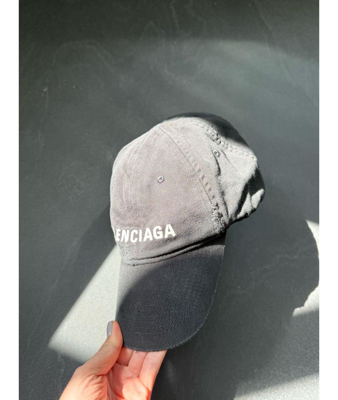 BALENCIAGA Черная хлопковая кепка, фото 2