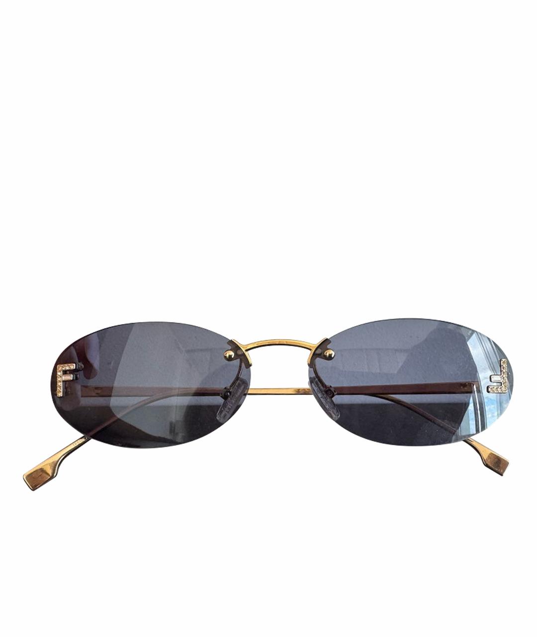 FENDI Синие металлические солнцезащитные очки, фото 1