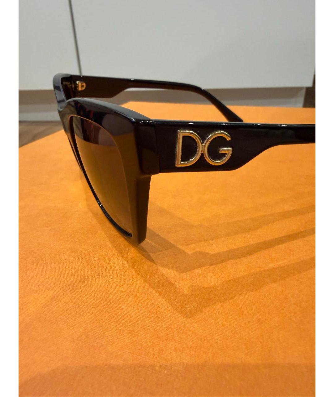DOLCE&GABBANA Черные пластиковые солнцезащитные очки, фото 3