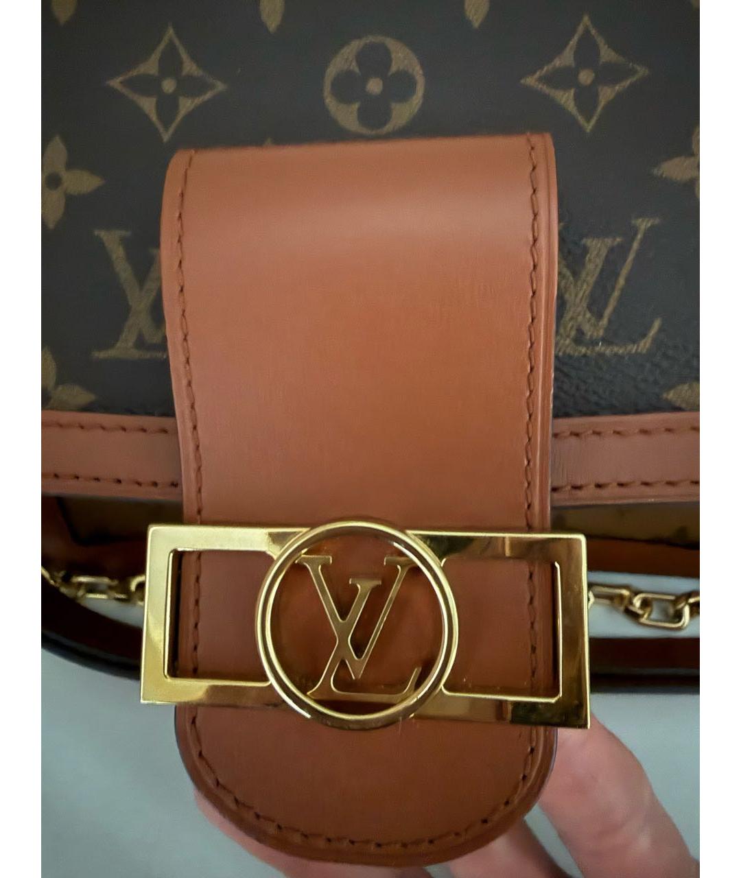 LOUIS VUITTON Коричневая кожаная сумка через плечо, фото 7
