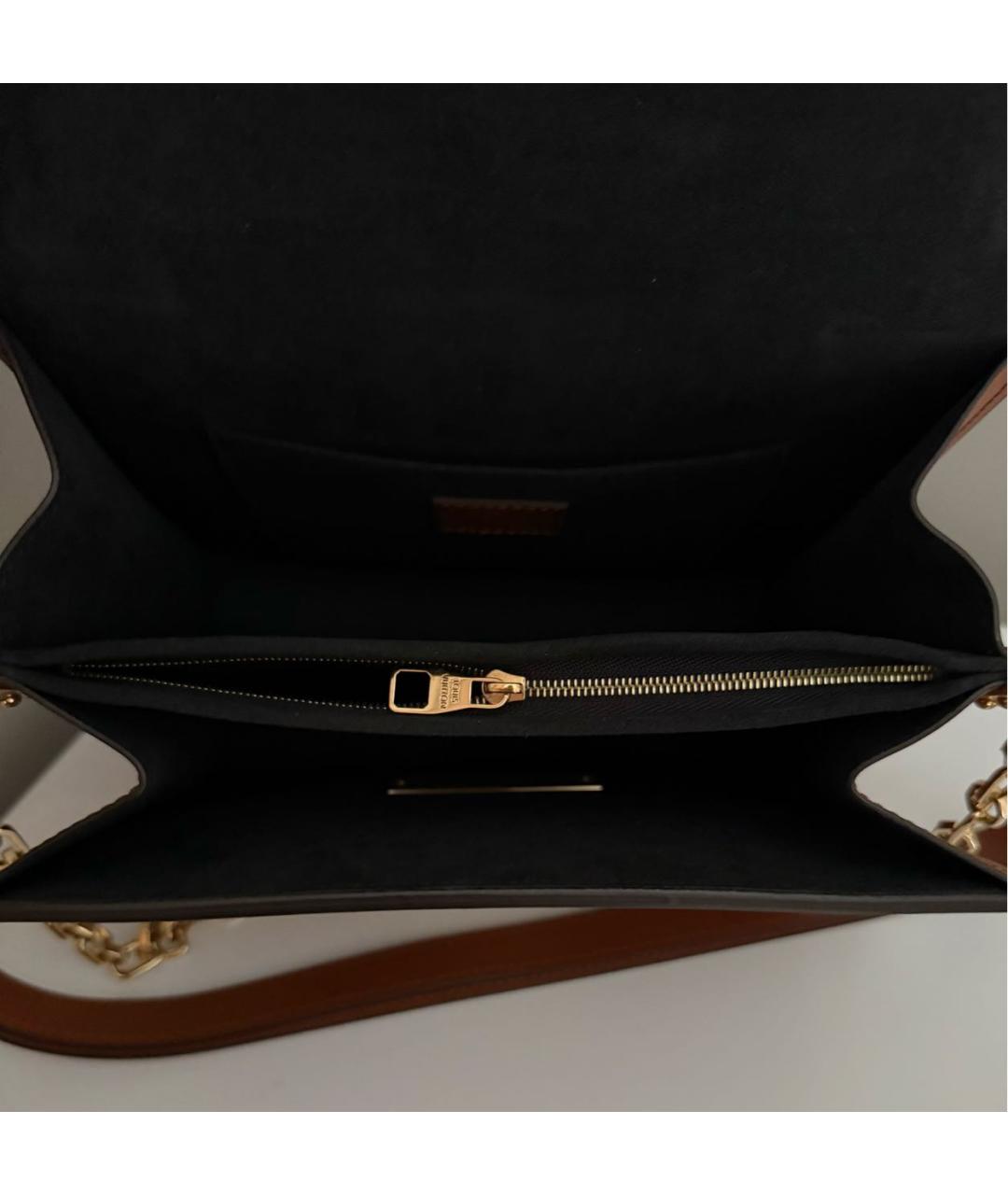 LOUIS VUITTON Коричневая кожаная сумка через плечо, фото 5
