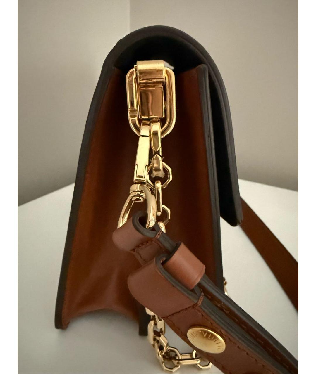 LOUIS VUITTON Коричневая кожаная сумка через плечо, фото 6