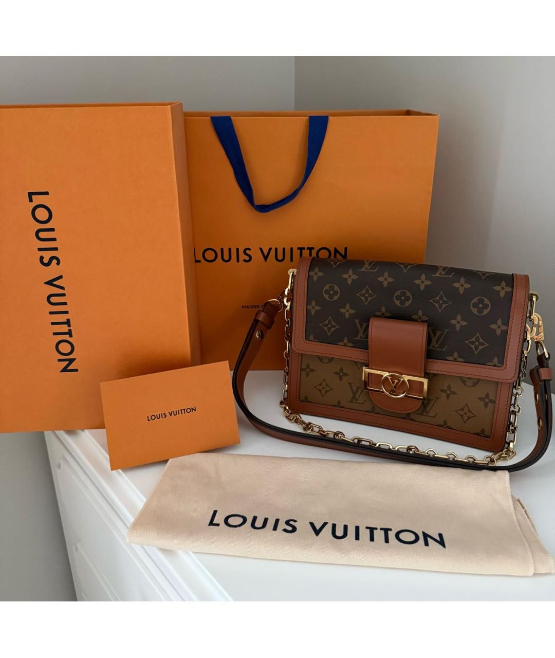LOUIS VUITTON Коричневая кожаная сумка через плечо, фото 3
