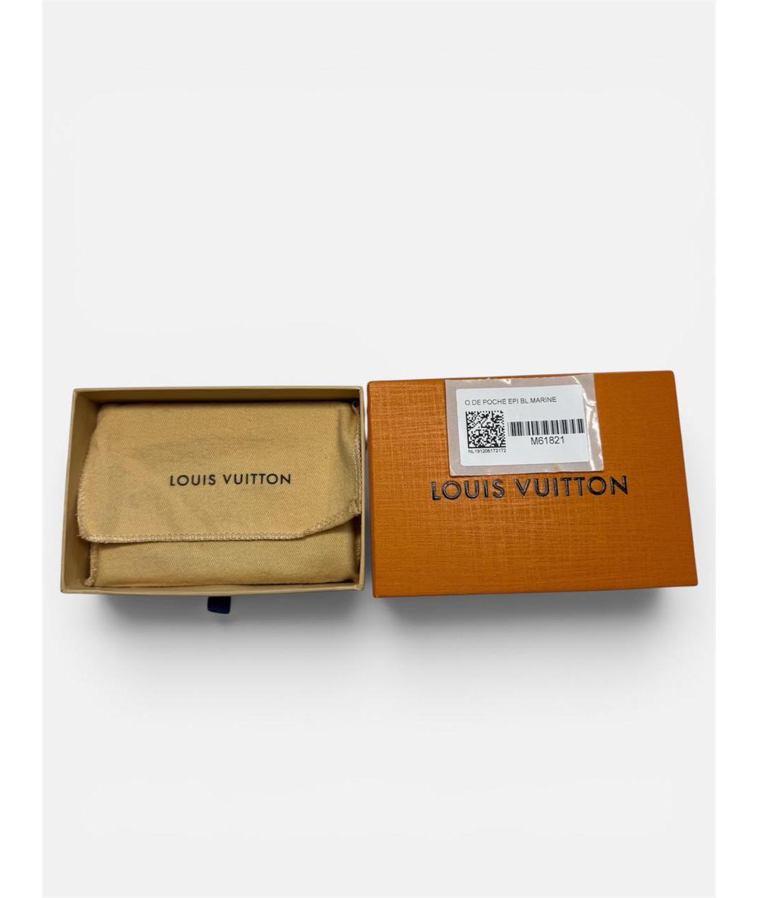 LOUIS VUITTON Темно-синий кожаный кардхолдер, фото 4