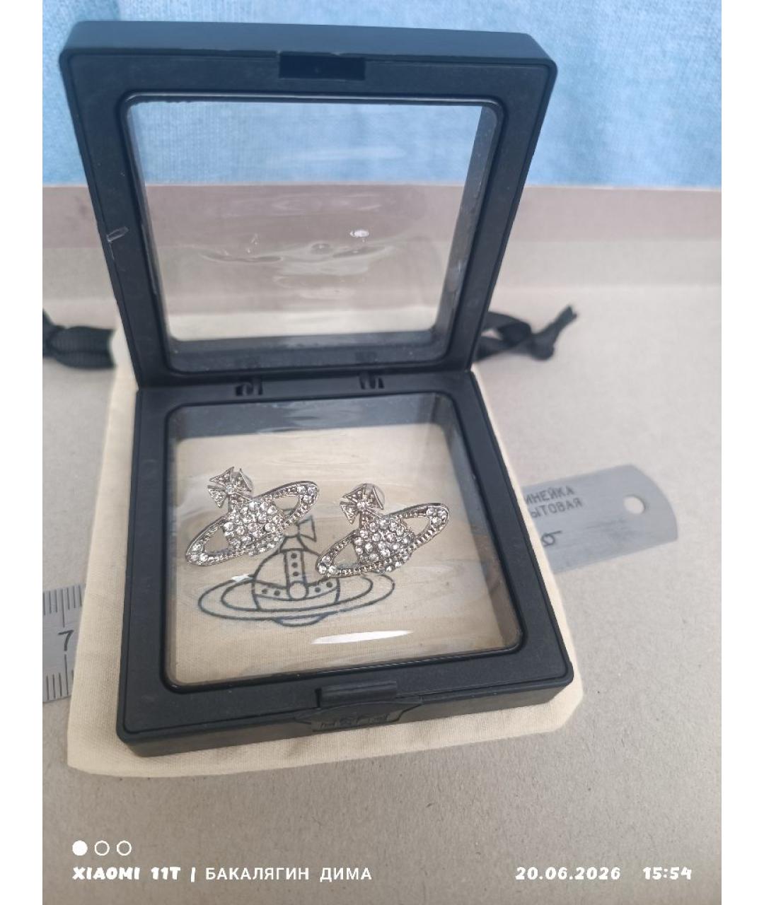 VIVIENNE WESTWOOD Серебряные латунные серьги, фото 2