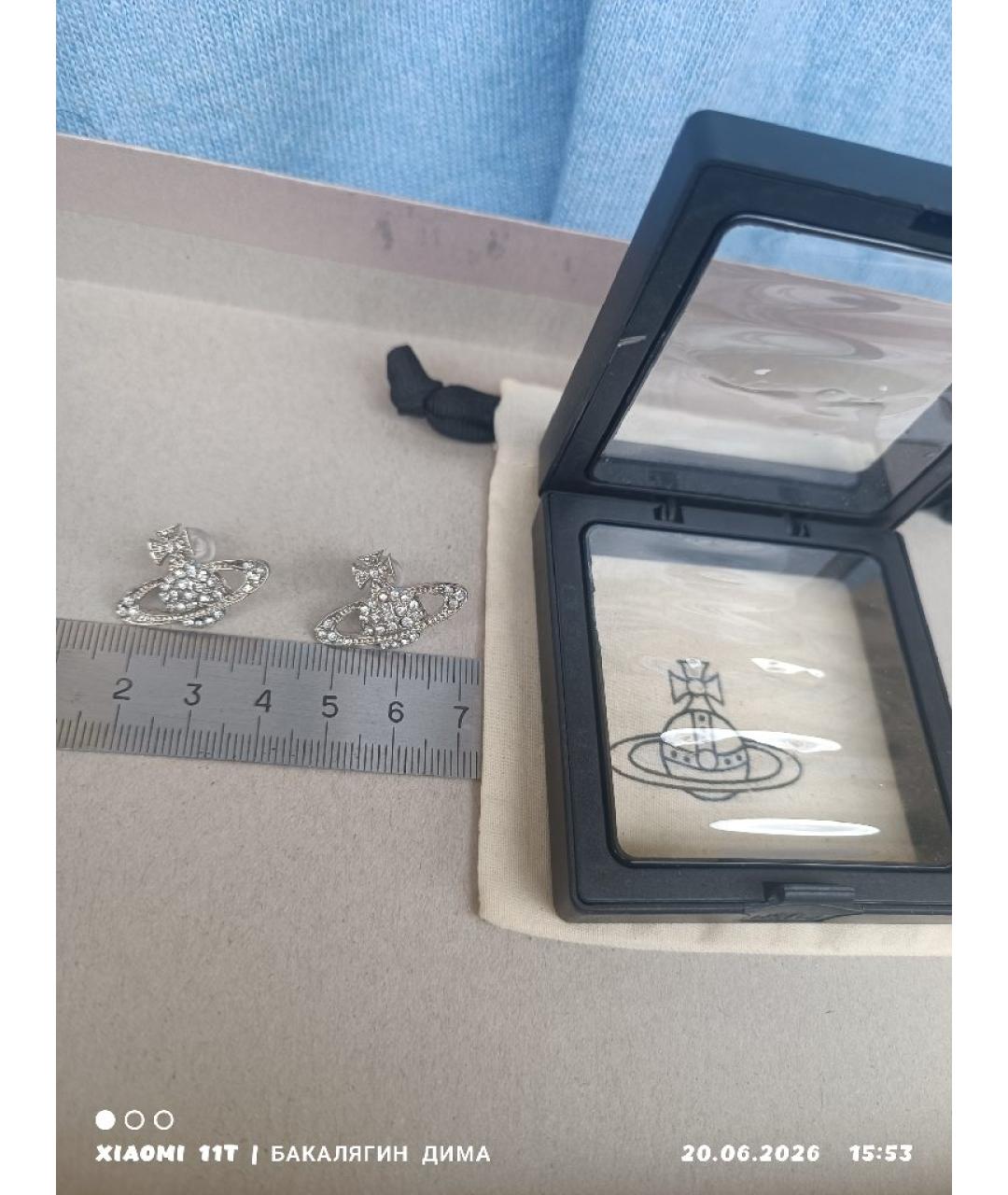 VIVIENNE WESTWOOD Серебряные латунные серьги, фото 4