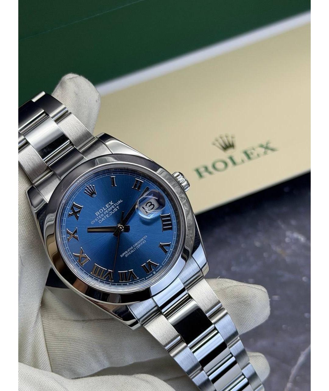 ROLEX Синие металлические часы, фото 5