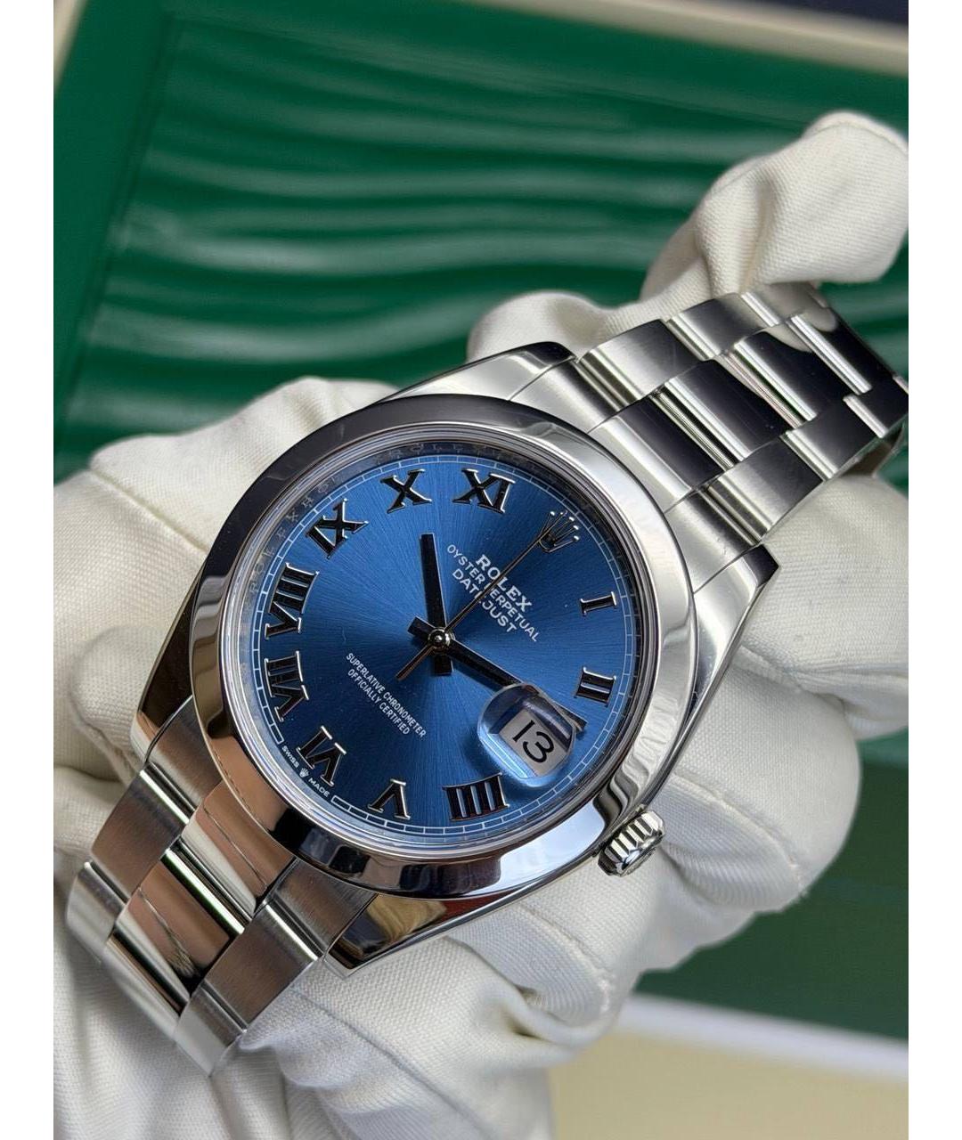 ROLEX Синие металлические часы, фото 3