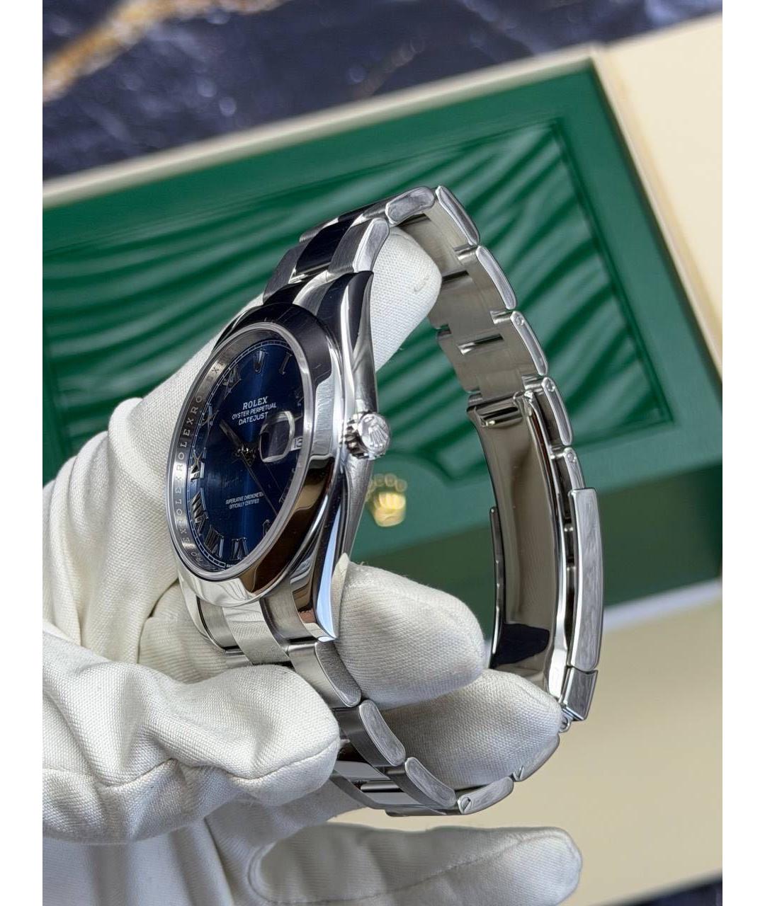 ROLEX Синие металлические часы, фото 4
