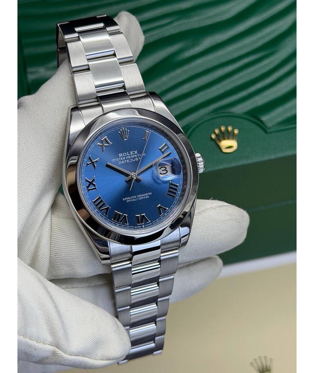 ROLEX Синие металлические часы, фото 6