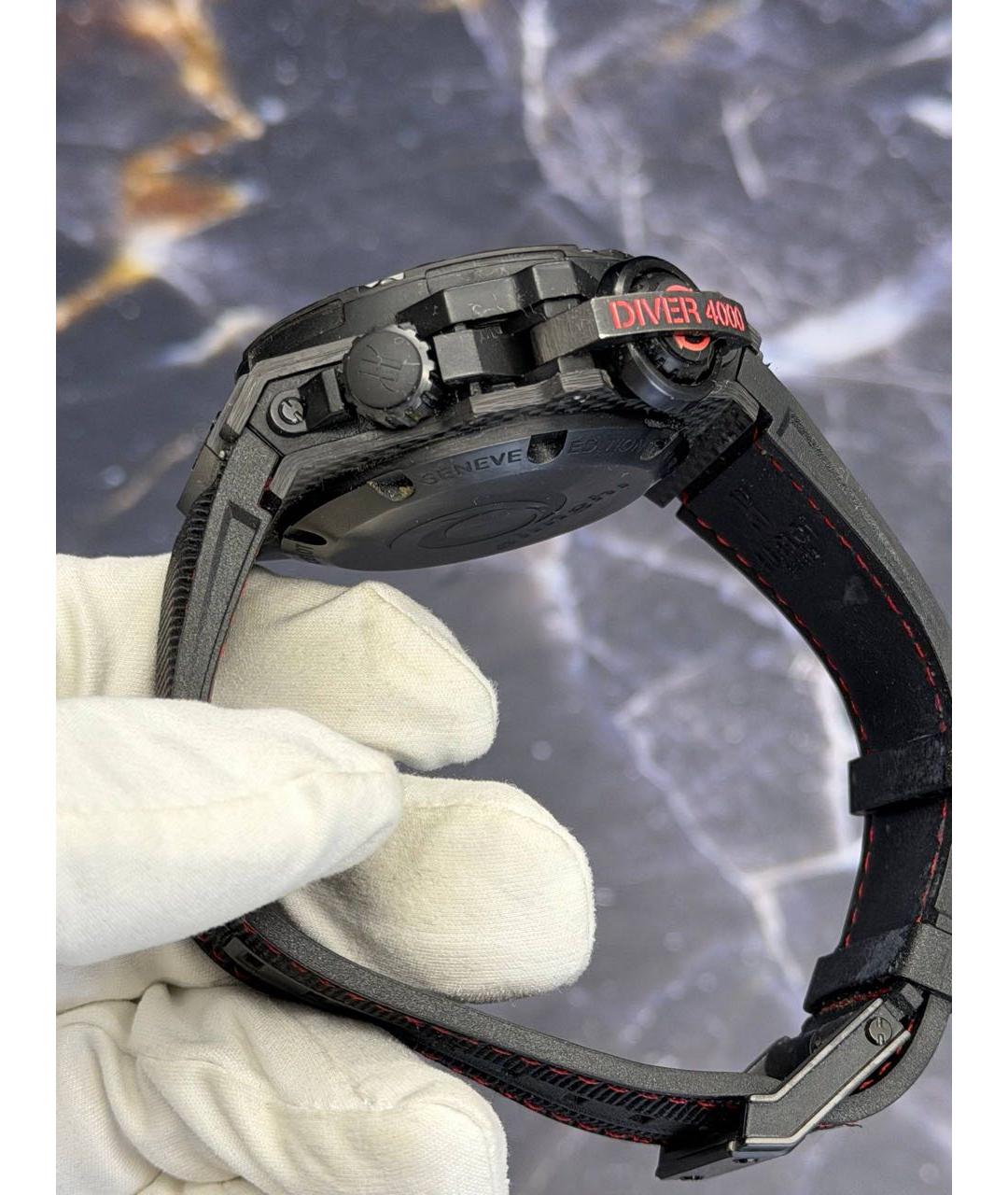 HUBLOT Черные карбоновые часы, фото 5