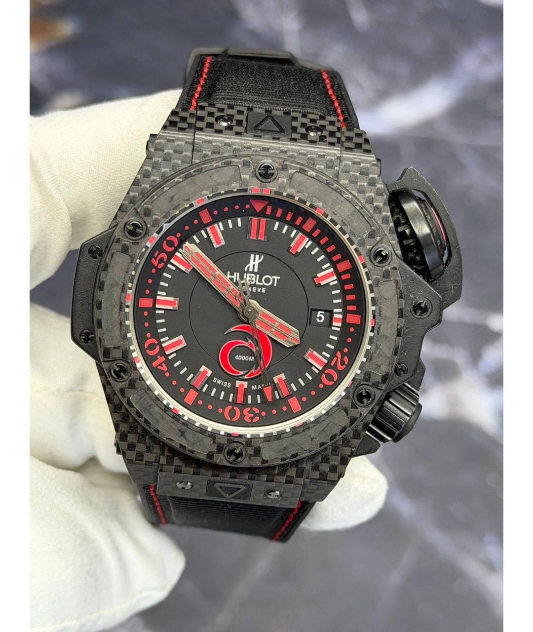 HUBLOT Черные карбоновые часы, фото 6