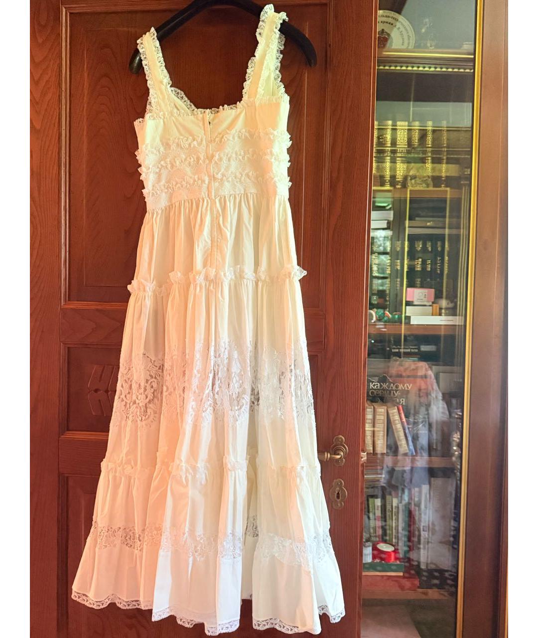 DOLCE&GABBANA Белый хлопковый сарафан, фото 4