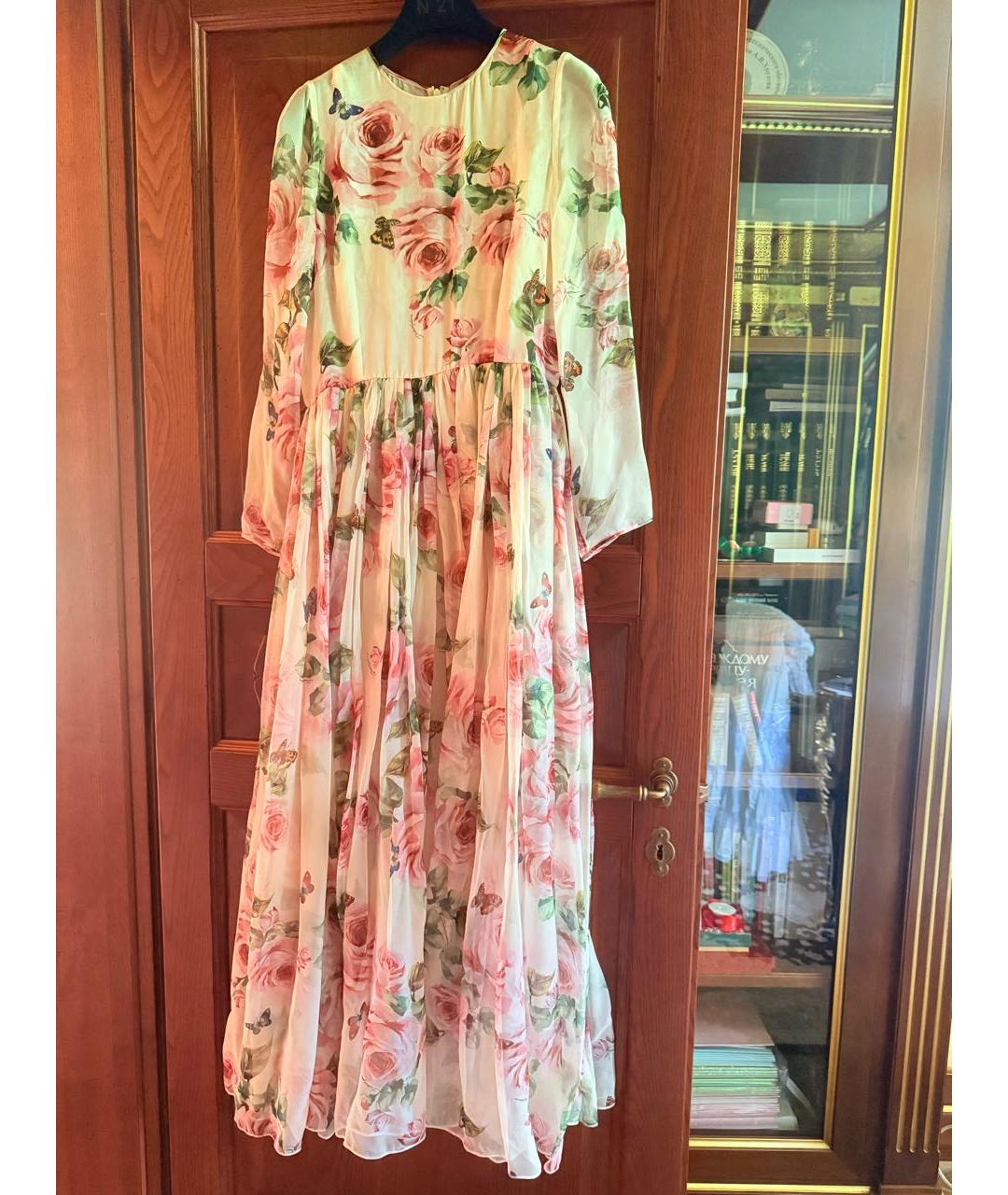 DOLCE&GABBANA Розовое шелковое платье, фото 6