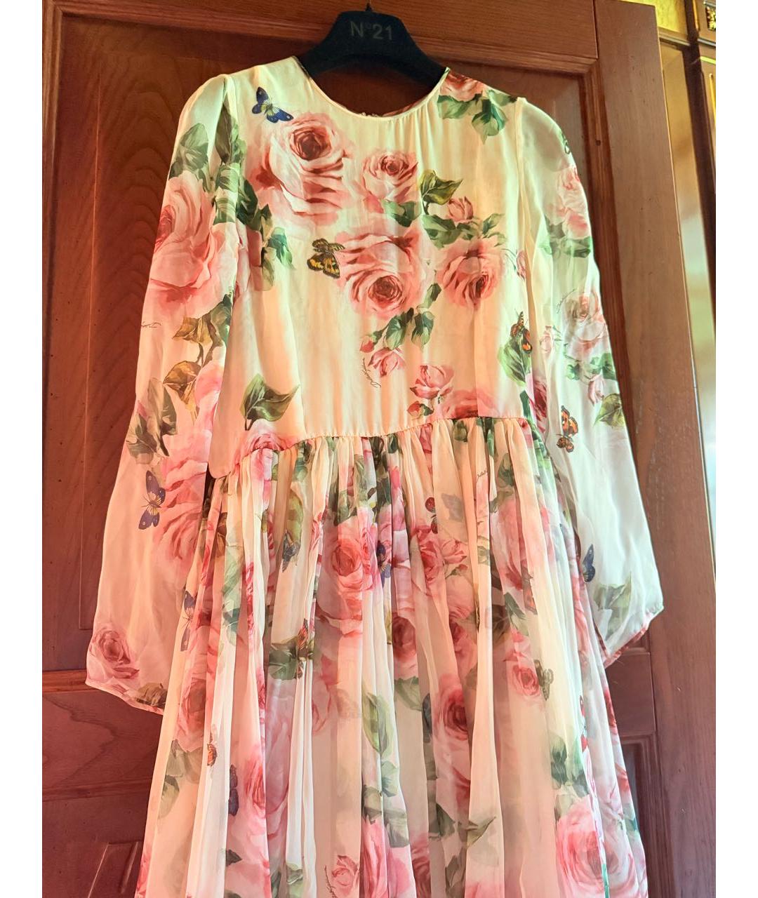 DOLCE&GABBANA Розовое шелковое платье, фото 2