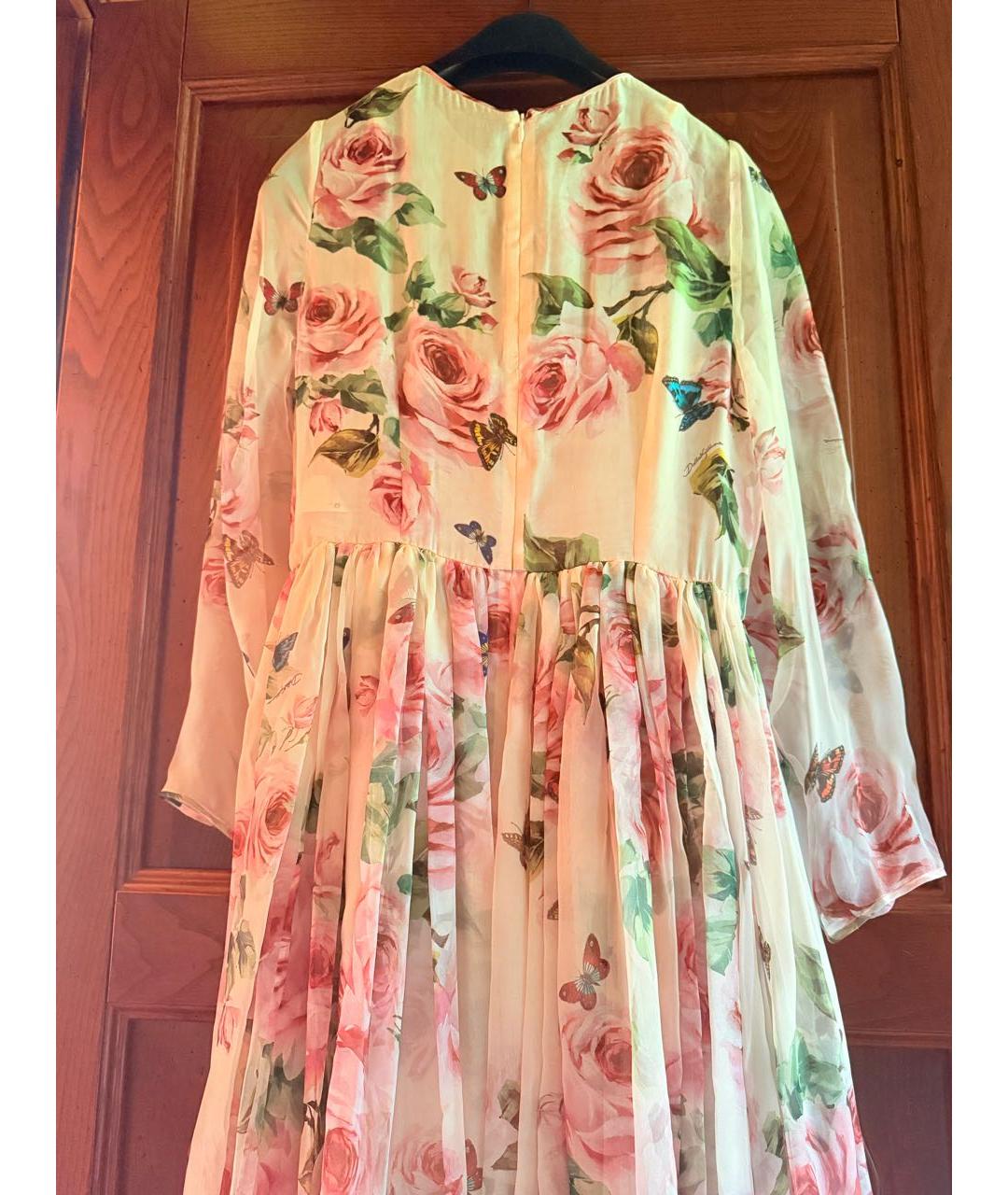 DOLCE&GABBANA Розовое шелковое платье, фото 4