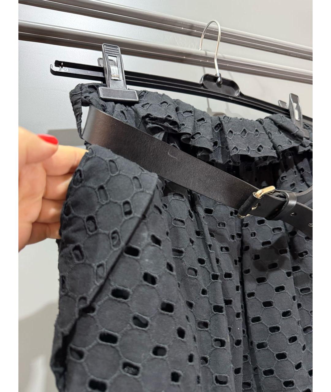 MOSCHINO Черная хлопковая юбка миди, фото 4