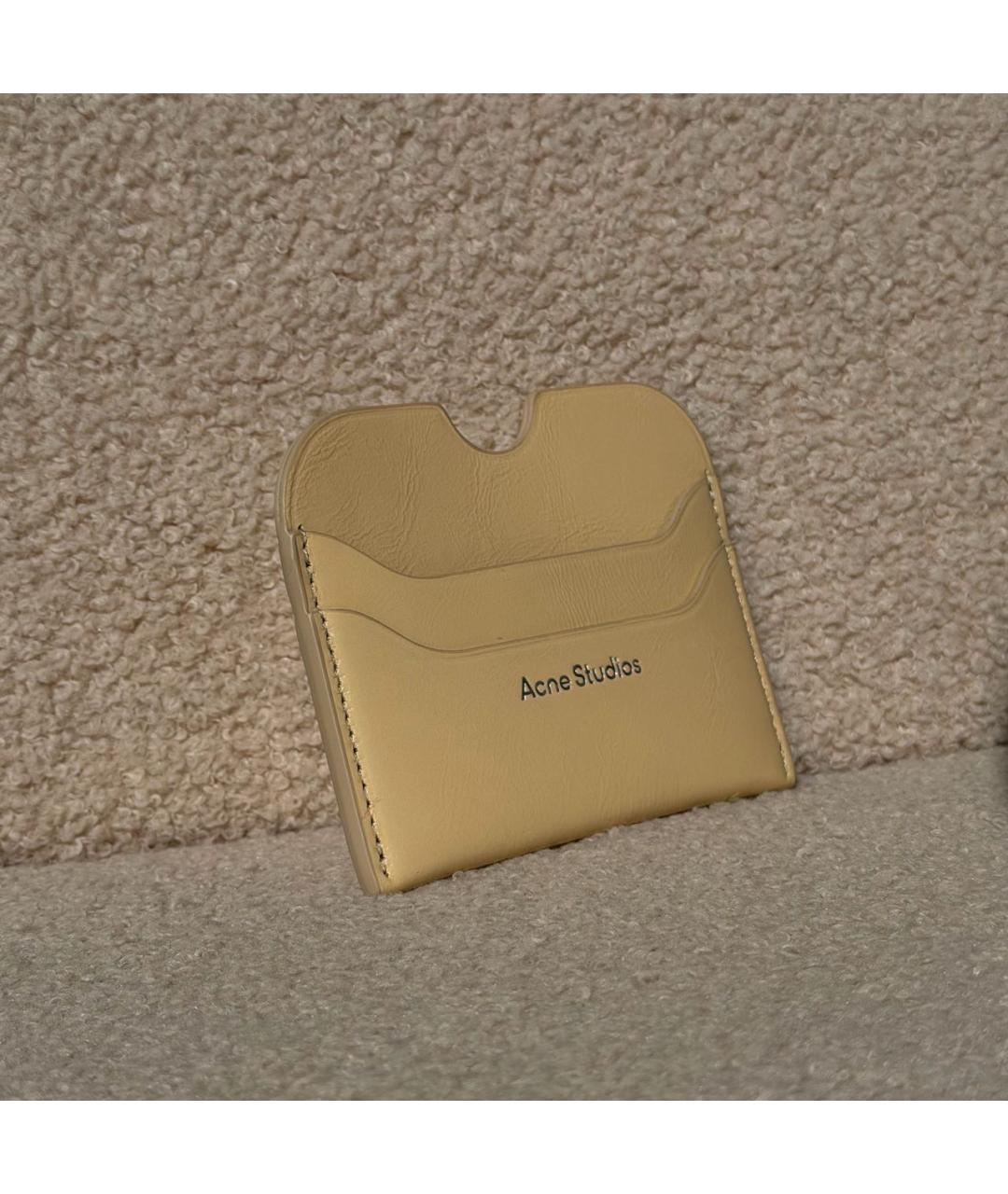 ACNE STUDIOS Бежевый кожаный кардхолдер, фото 2