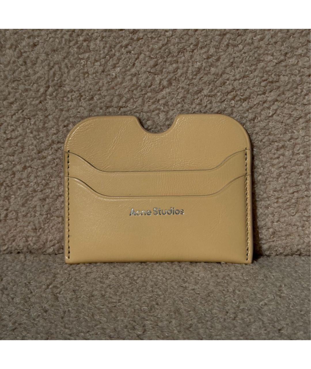 ACNE STUDIOS Бежевый кожаный кардхолдер, фото 6