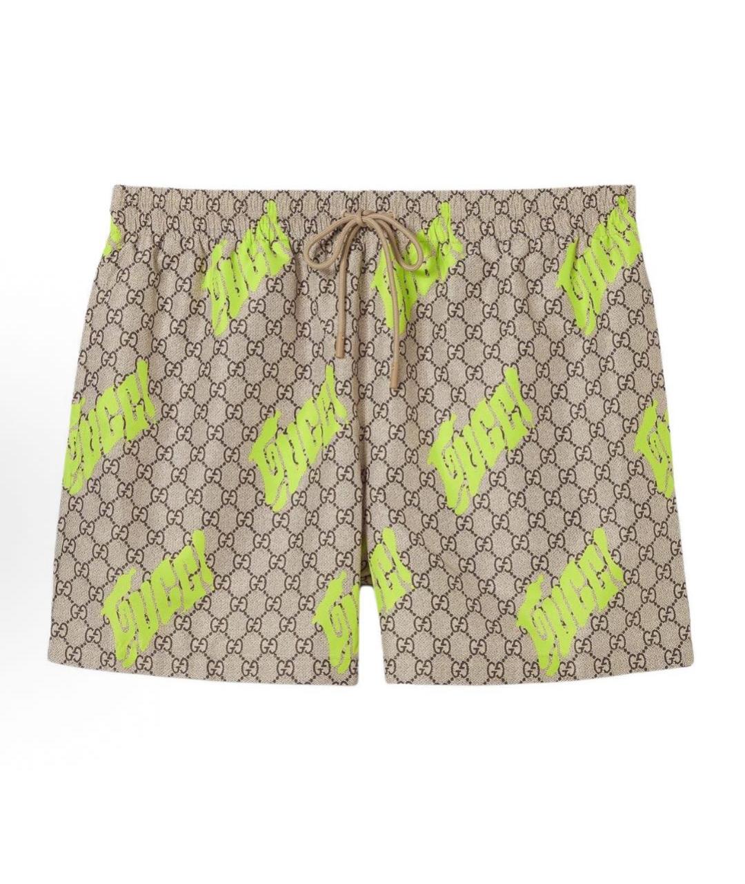 GUCCI Бежевые хлопко-эластановые шорты, фото 5