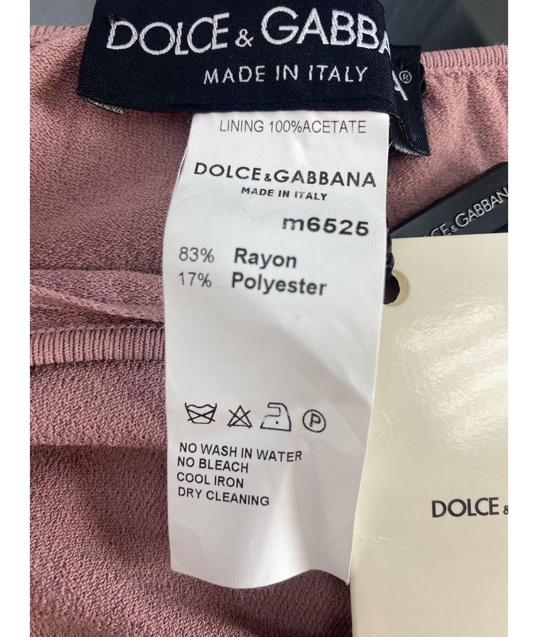 DOLCE&GABBANA Розовая вискозная майка, фото 4