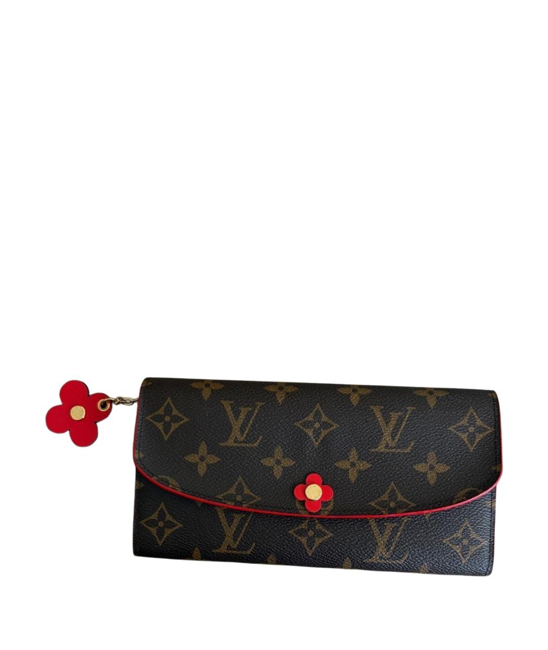 LOUIS VUITTON Коричневый кожаный кошелек, фото 1