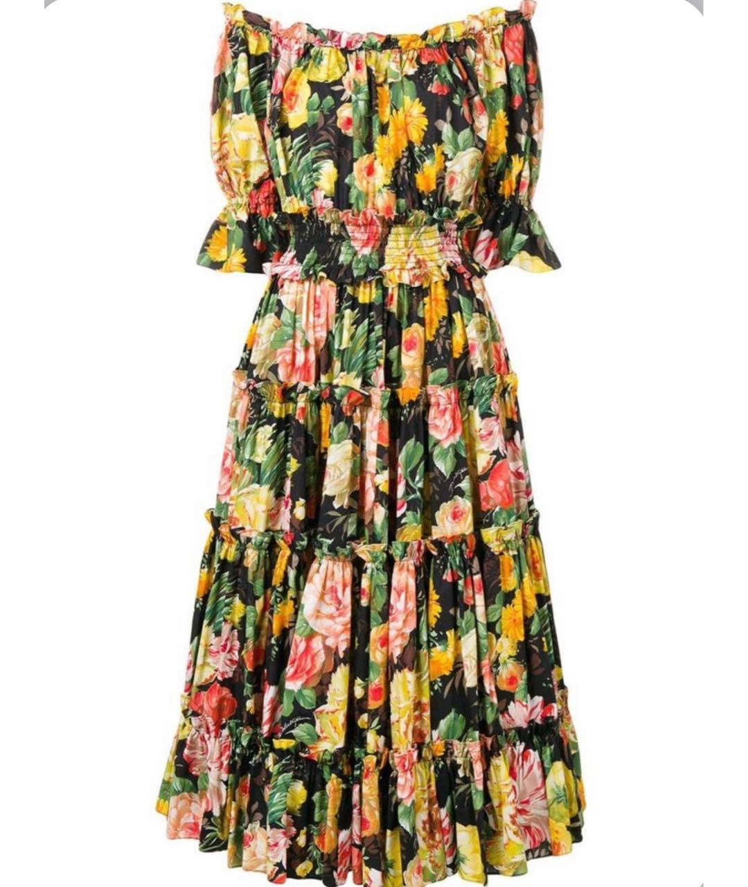 DOLCE&GABBANA Мульти хлопковое повседневное платье, фото 2