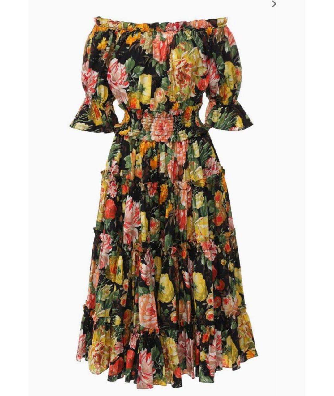DOLCE&GABBANA Мульти хлопковое повседневное платье, фото 6