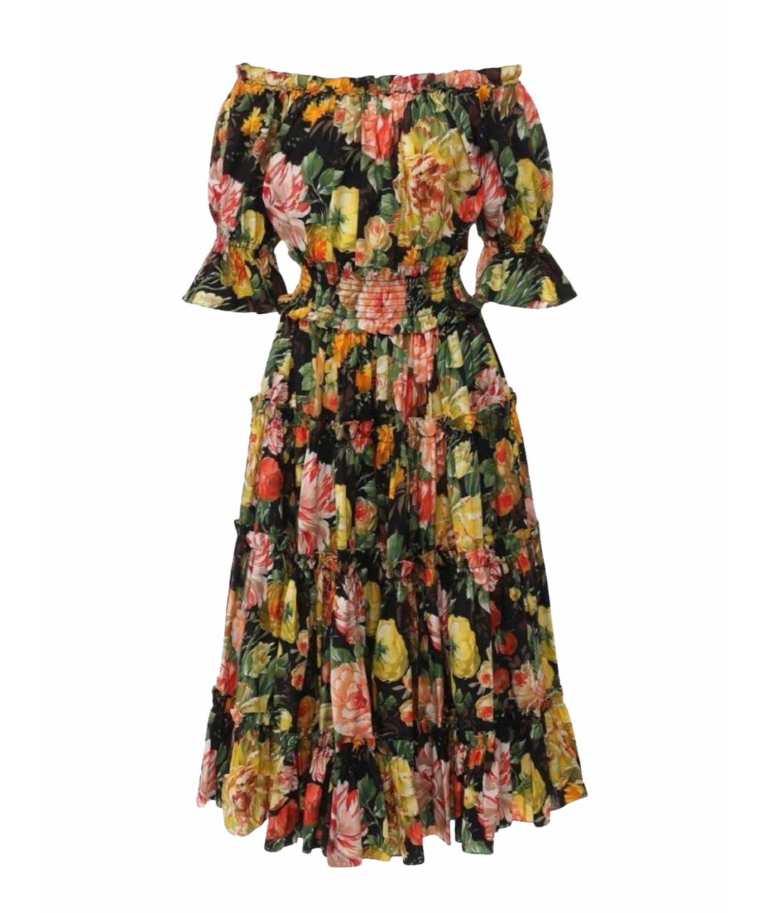 DOLCE&GABBANA Мульти хлопковое повседневное платье, фото 1