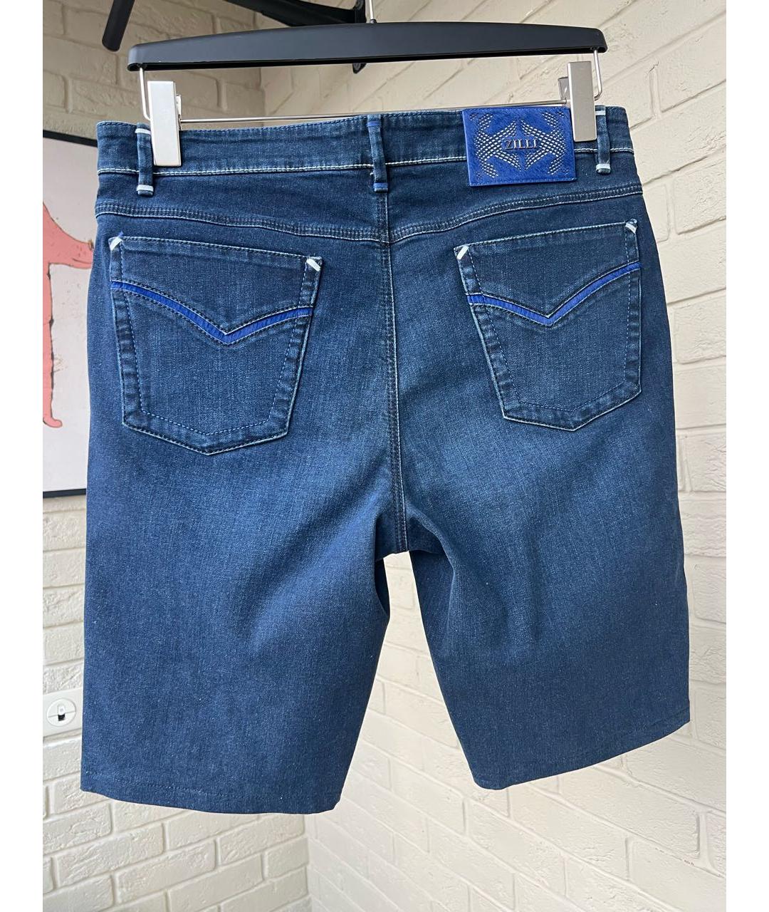 ZILLI Темно-синие хлопко-эластановые шорты, фото 3