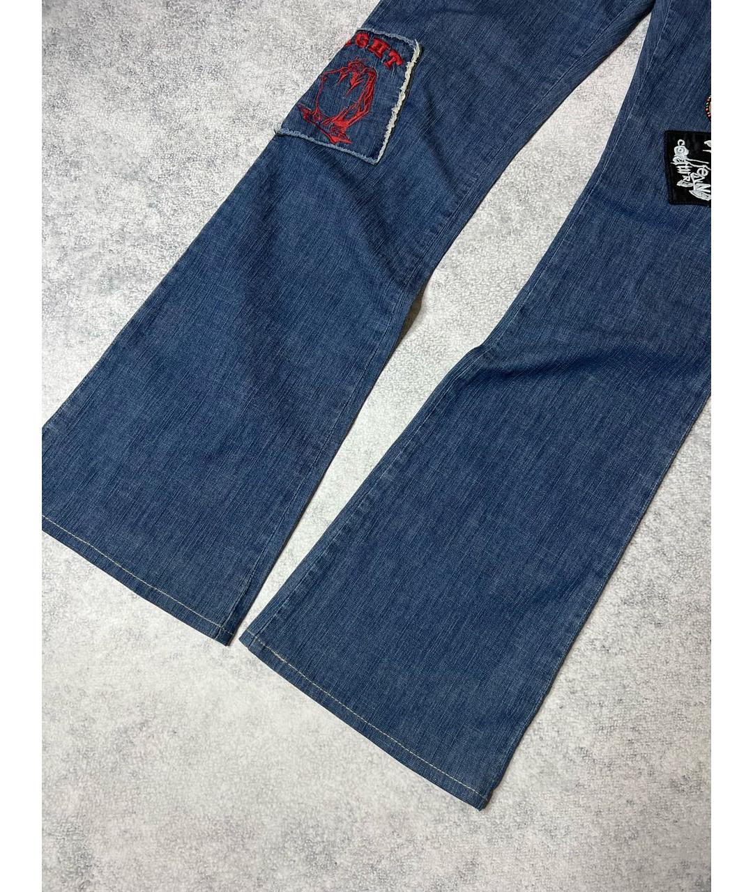 VERSACE JEANS COUTURE Синие хлопко-эластановые джинсы клеш, фото 6