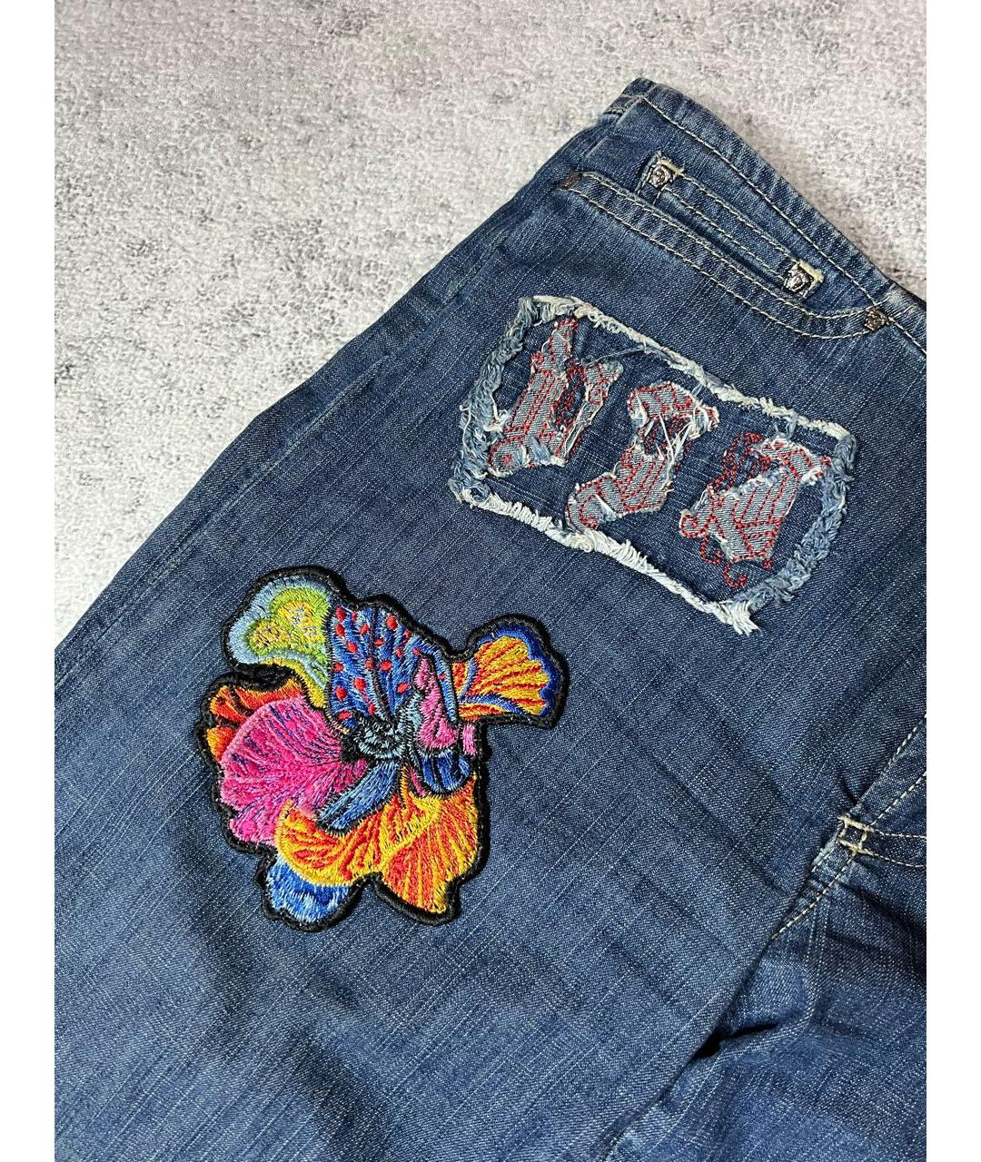 VERSACE JEANS COUTURE Синие хлопко-эластановые джинсы клеш, фото 4