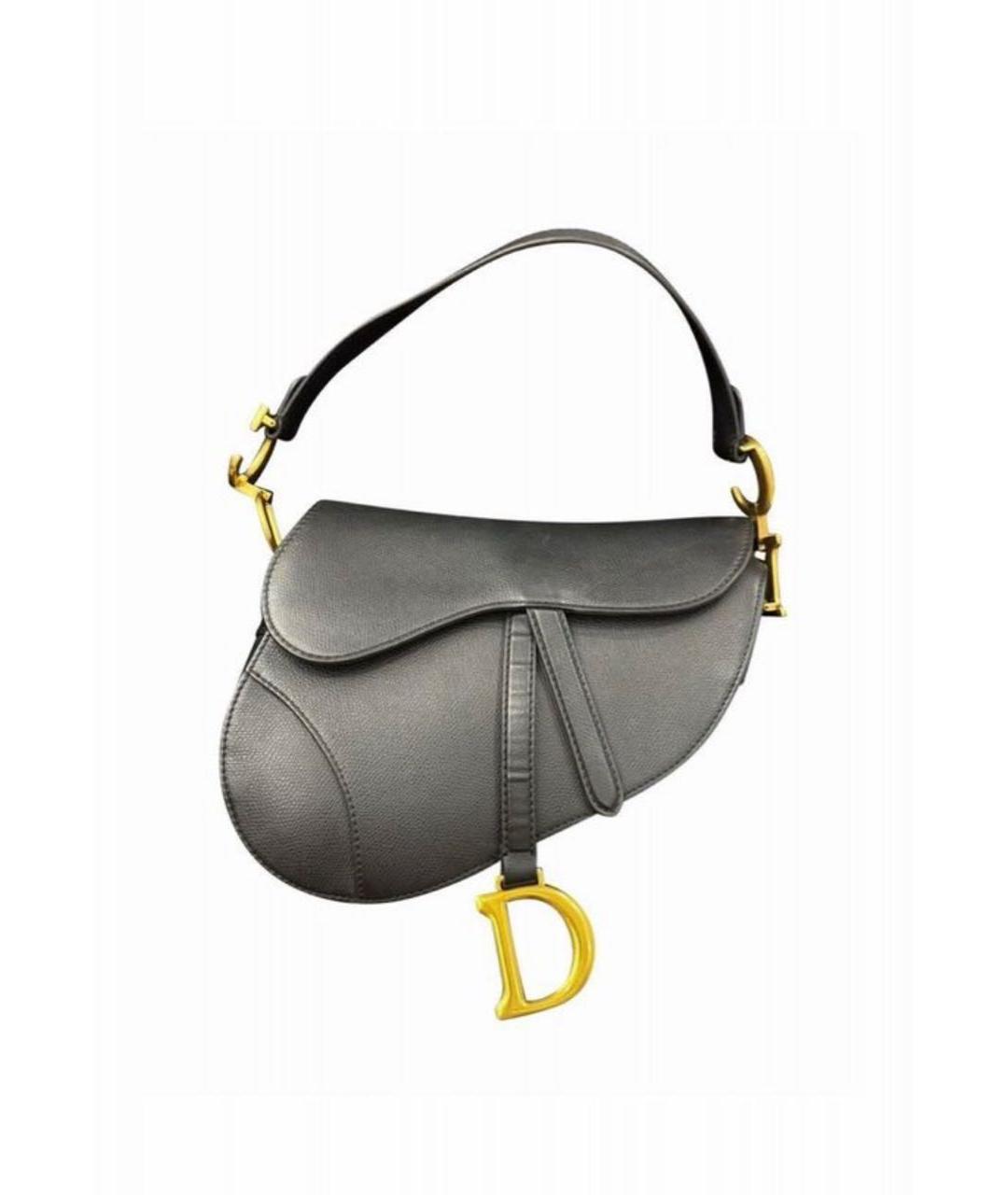 CHRISTIAN DIOR Черная кожаная сумка с короткими ручками, фото 5