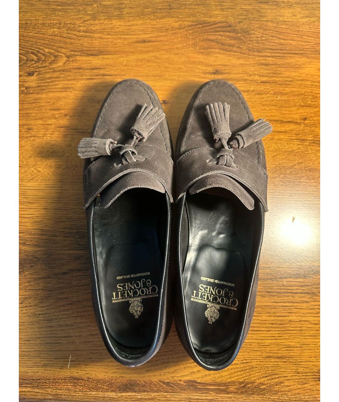 CROCKETT&JONES Антрацитовые замшевые туфли, фото 3