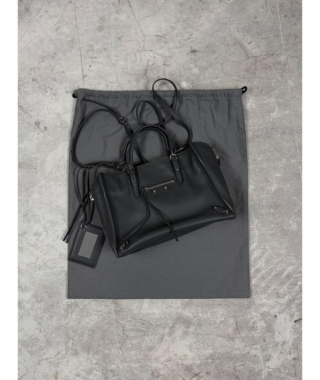 BALENCIAGA Серая кожаная сумка с короткими ручками, фото 2