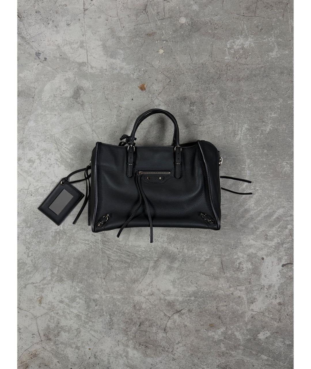 BALENCIAGA Серая кожаная сумка с короткими ручками, фото 3