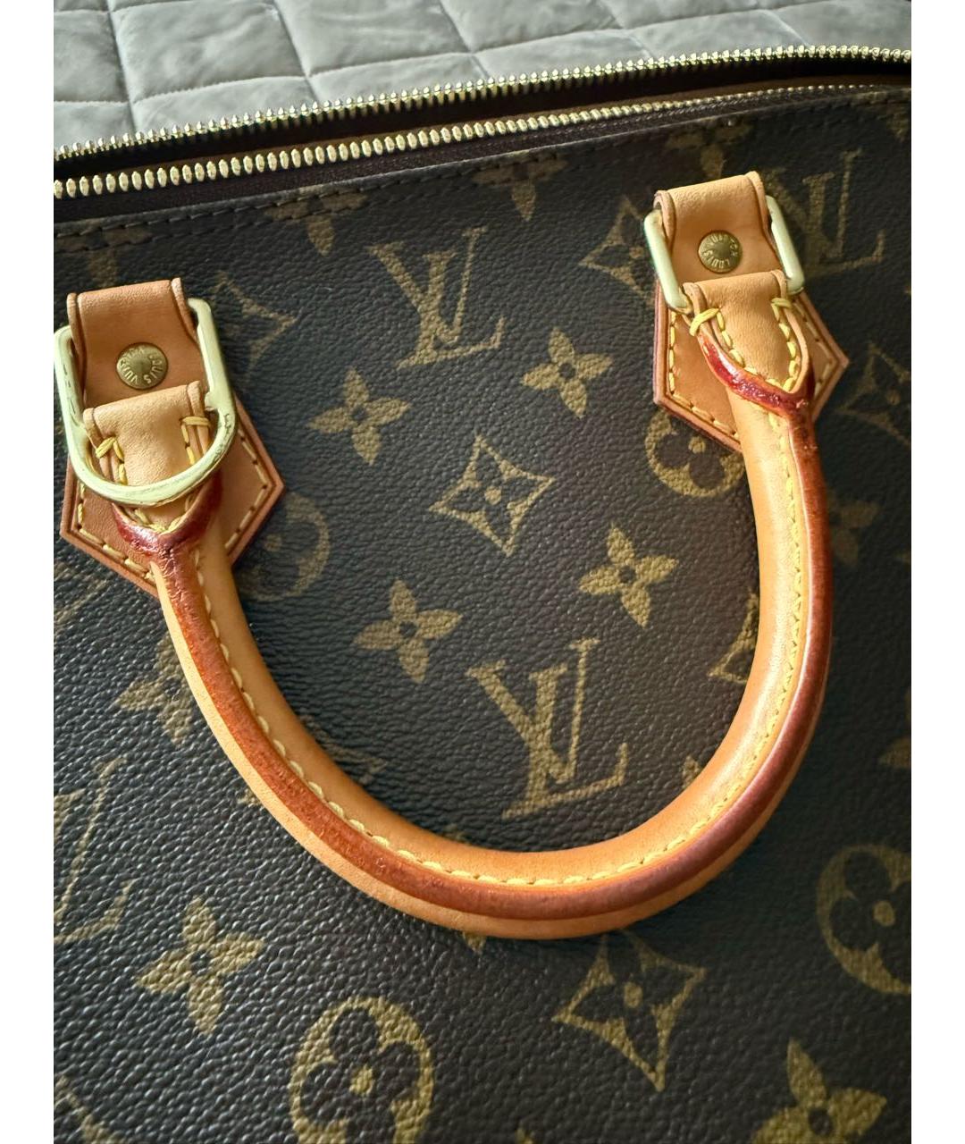 LOUIS VUITTON Коричневая кожаная сумка с короткими ручками, фото 2