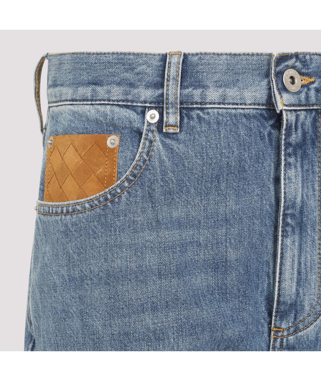 BOTTEGA VENETA Синие хлопковые прямые джинсы, фото 5