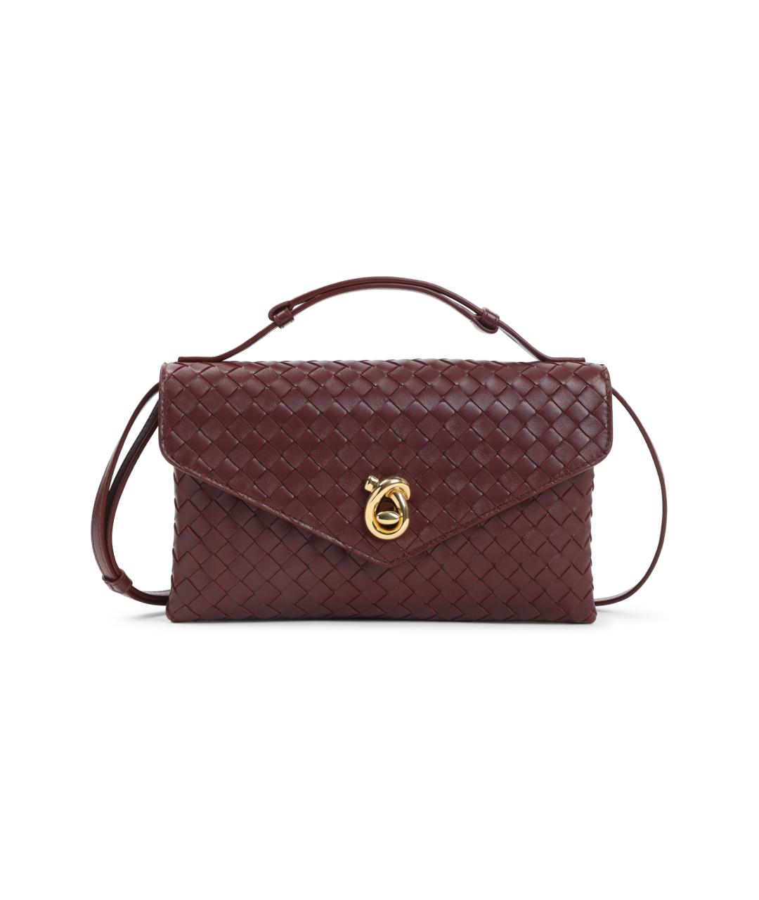 BOTTEGA VENETA Бордовая кожаная сумка через плечо, фото 1
