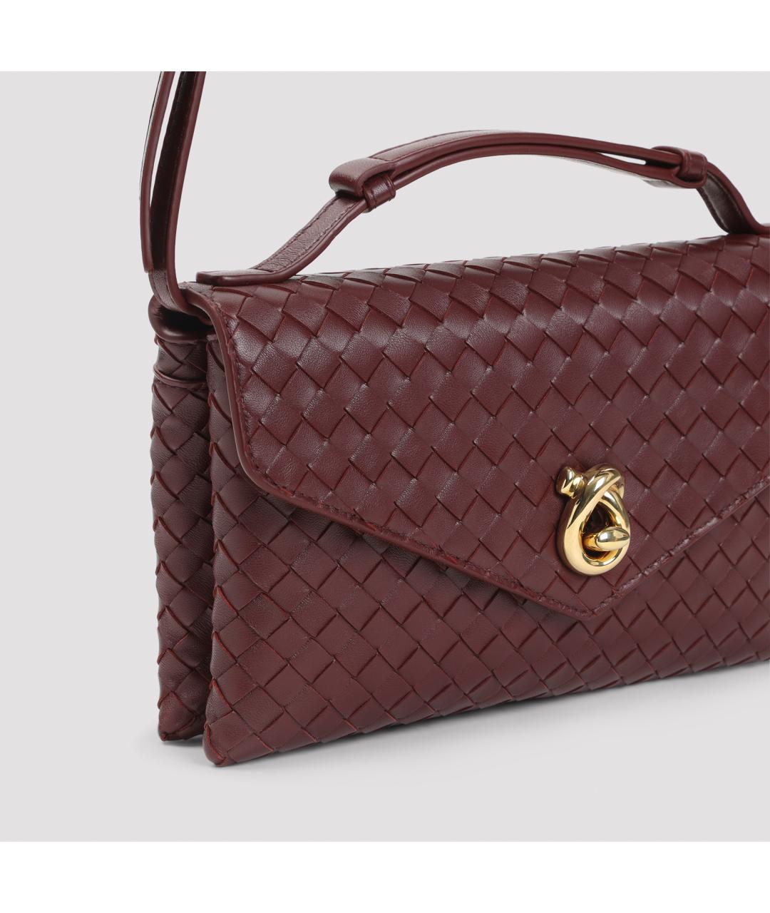 BOTTEGA VENETA Бордовая кожаная сумка через плечо, фото 4