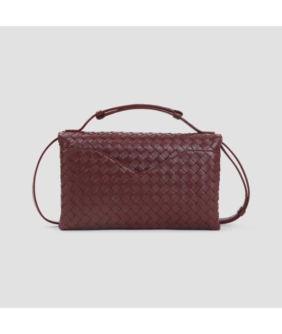 BOTTEGA VENETA Бордовая кожаная сумка через плечо, фото 3