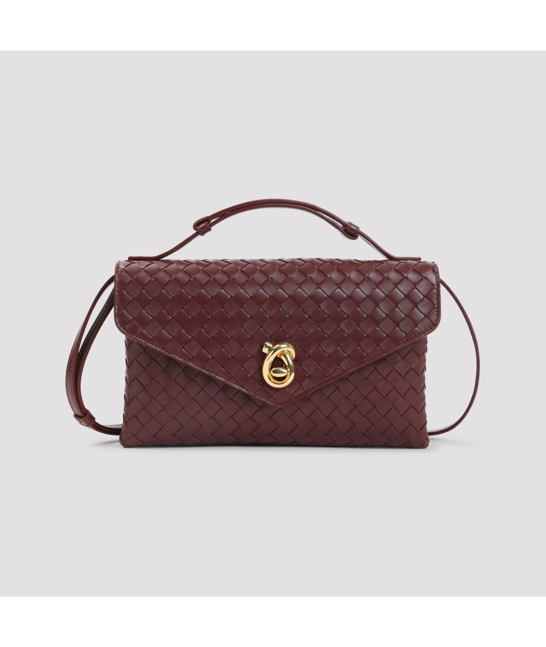 BOTTEGA VENETA Бордовая кожаная сумка через плечо, фото 2