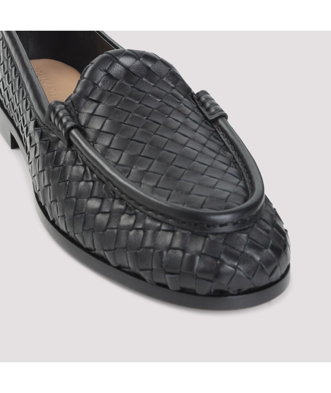 BOTTEGA VENETA Черные кожаные лоферы, фото 4