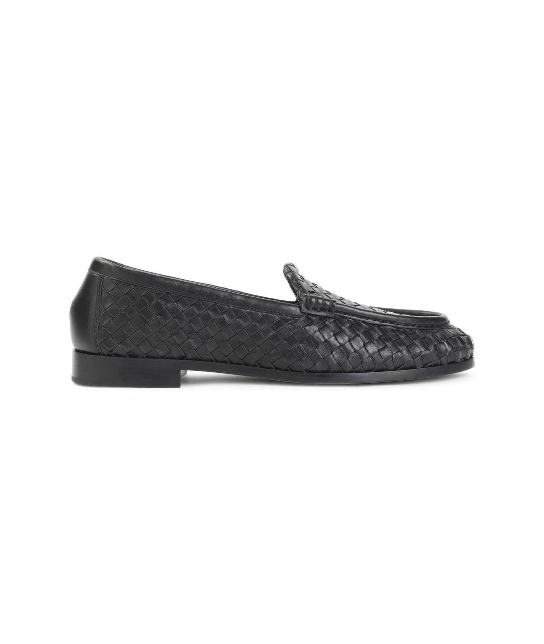 BOTTEGA VENETA Черные кожаные лоферы, фото 1