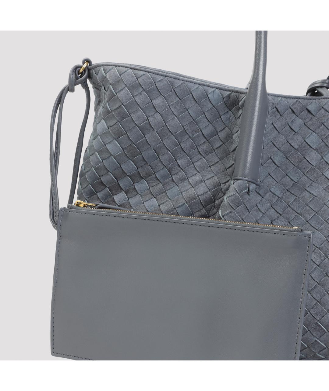 BOTTEGA VENETA Голубая замшевая сумка тоут, фото 4